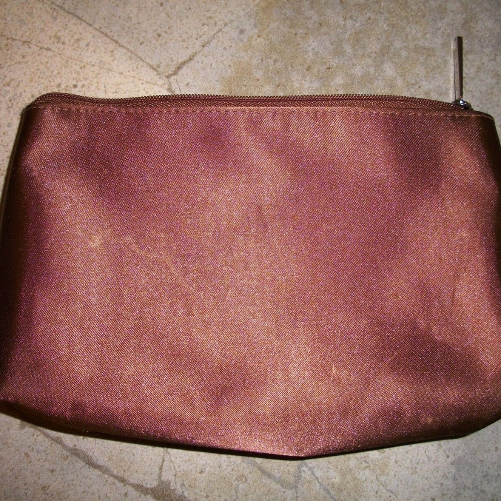 Clinique Bronze Zippered Cosmetic Make Up Bag